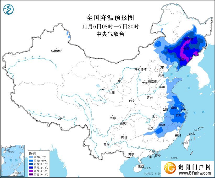 中央气象台继续发布寒潮蓝色预警(图1) 中央气象台继续发布寒潮蓝色预警(图1)